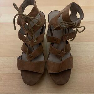 Hinge Tan Suede Women's Sandals